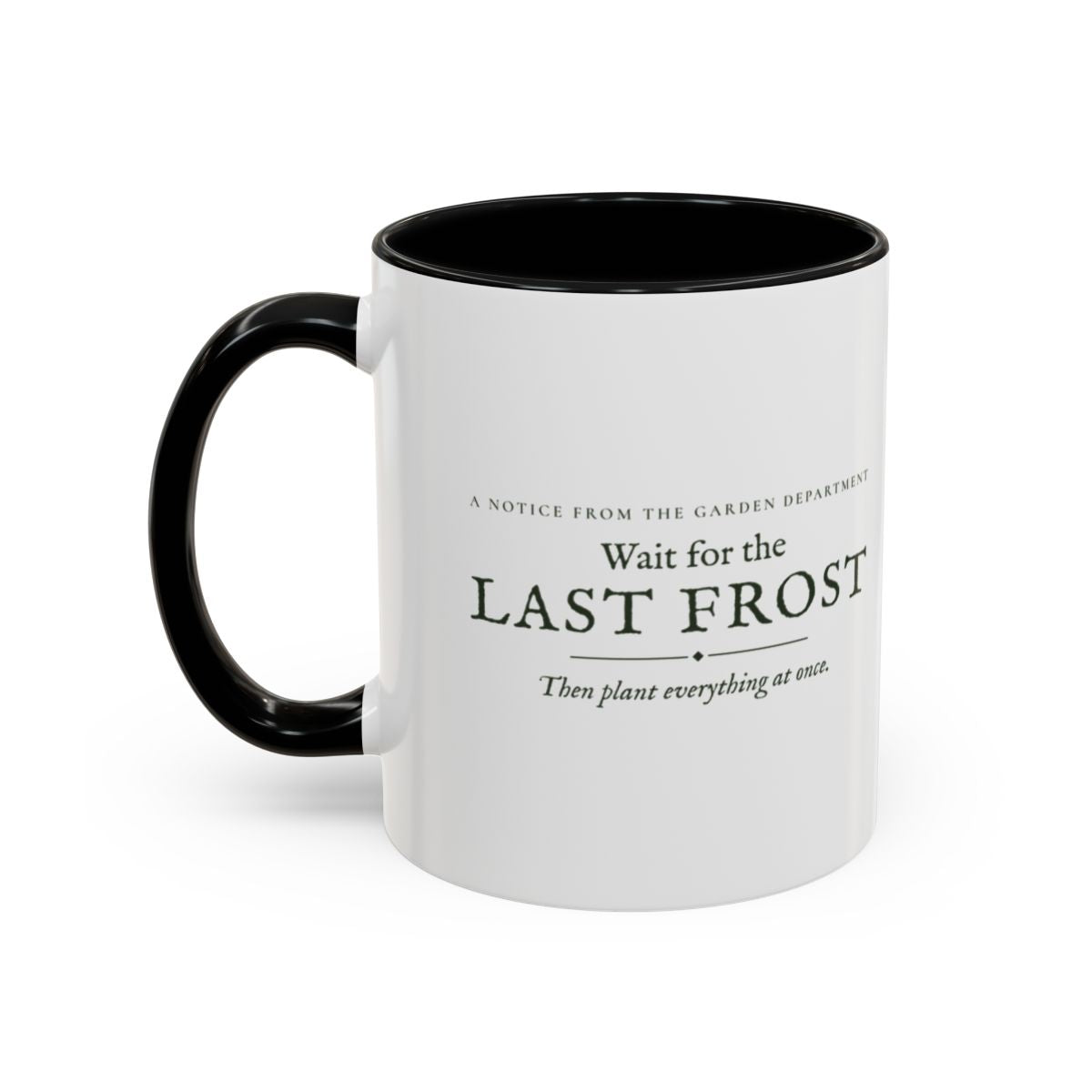 Last Frost Mug in Black, left side