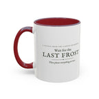 Last Frost Mug in Maroon, left side