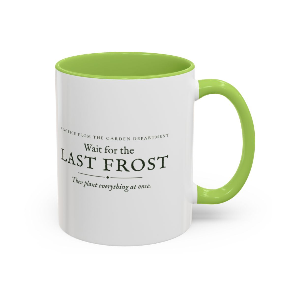 Last Frost Mug in Light Green, right side