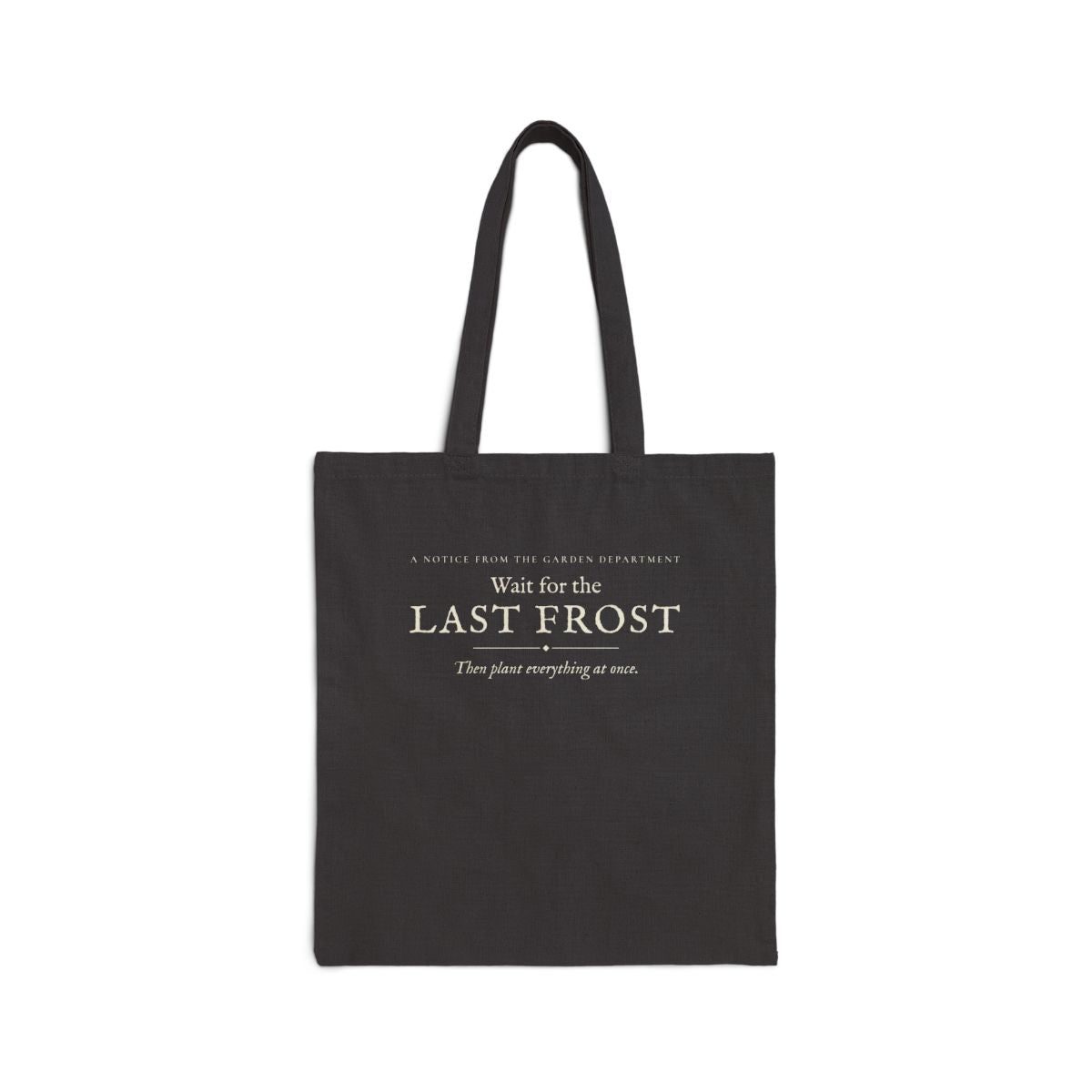 Last Frost Tote in Black, front view