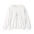 Lavender Plate Crewneck in White, front view