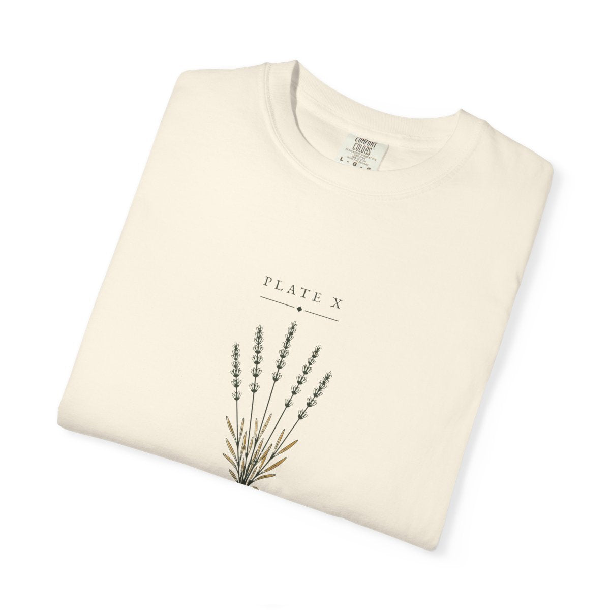 Lavender Plate Tee in Ivory, folded