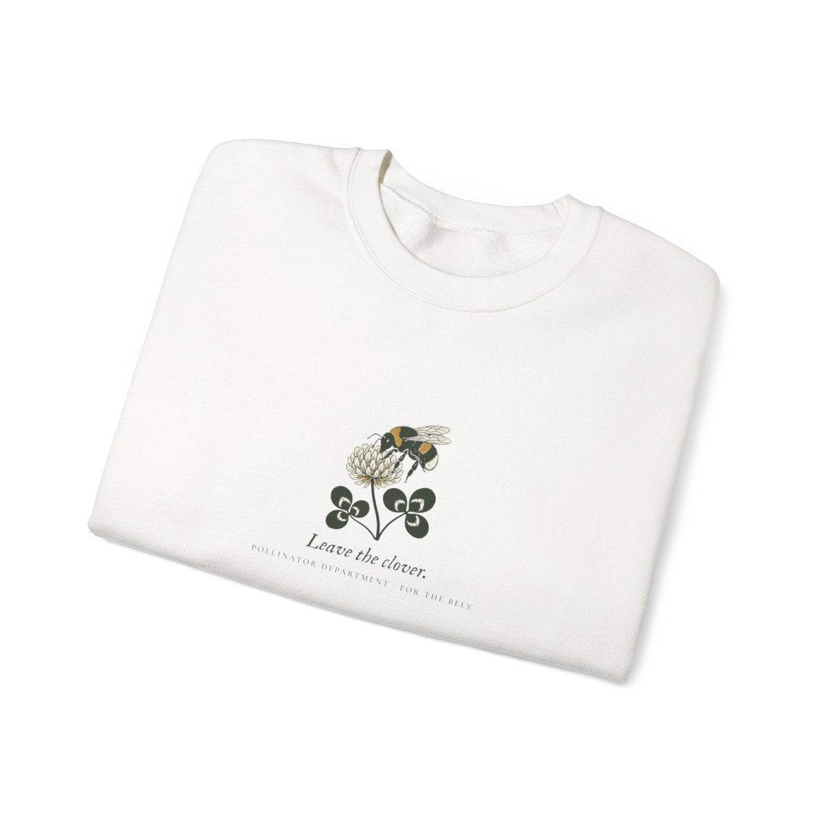 Leave the Clover Crewneck in White, folded
