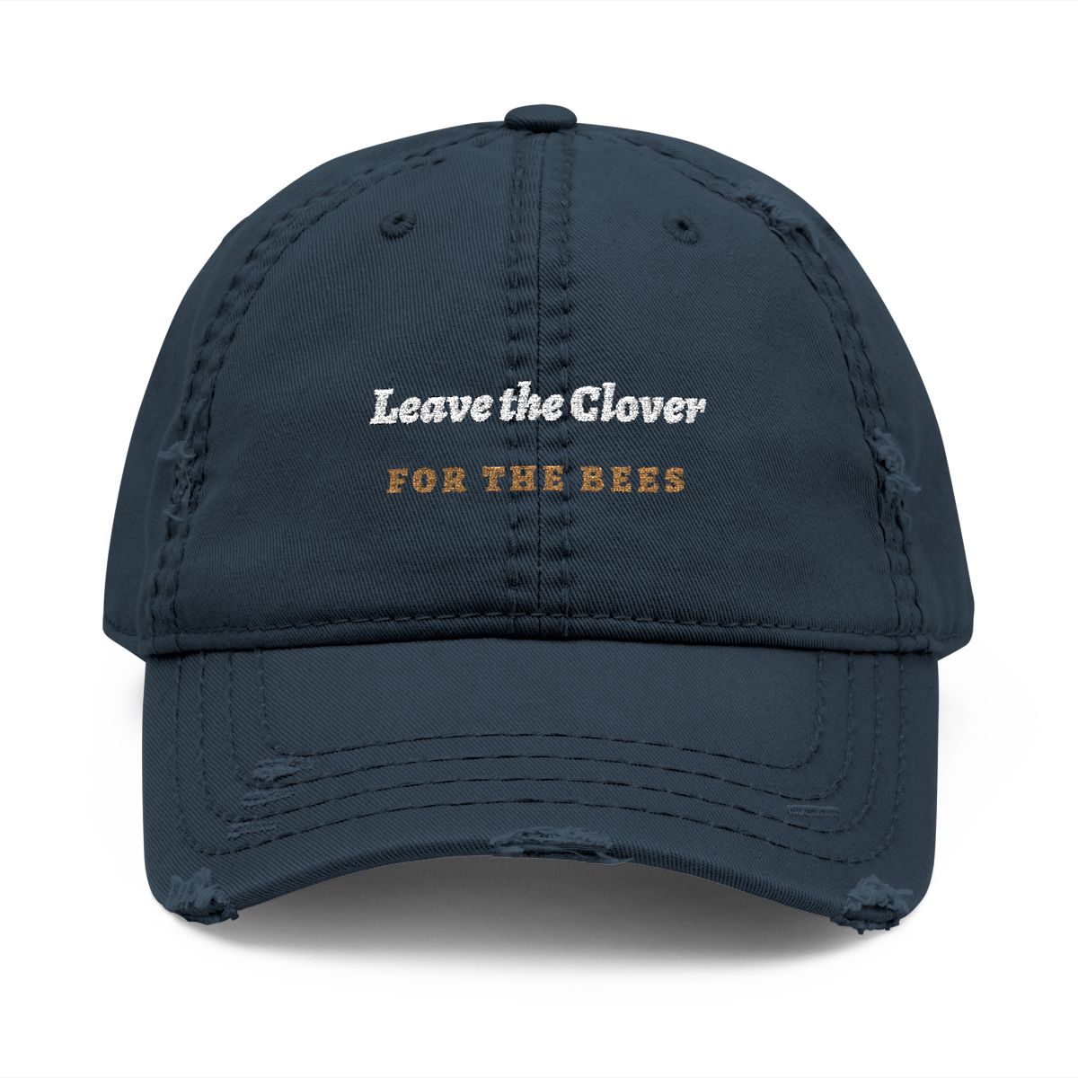 Leave the Clover Dad Hat in Dark Navy, front view