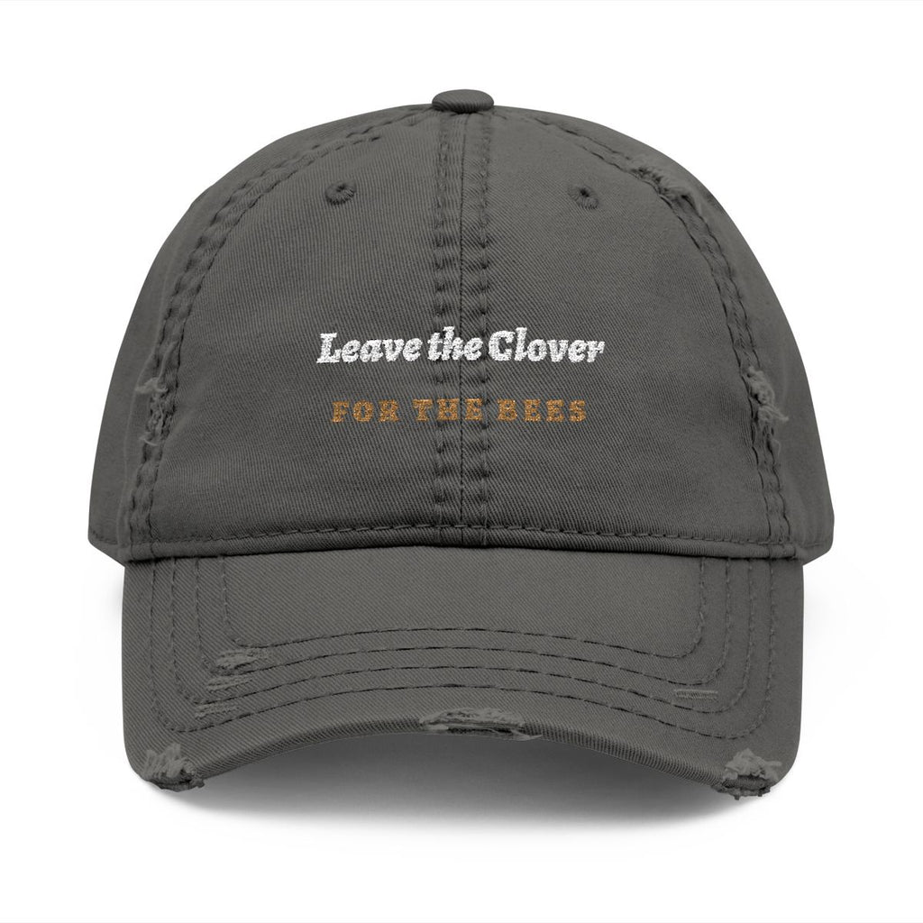 Leave the Clover Dad Hat in Charcoal Grey, front view