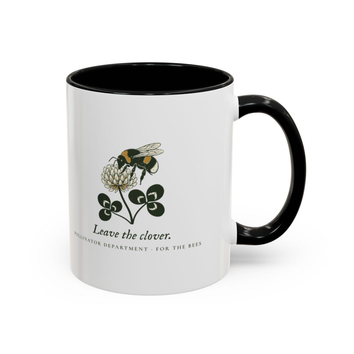 Leave the Clover Mug in Black, right side