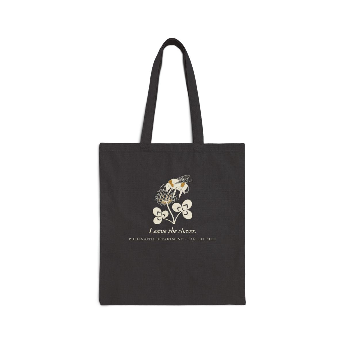 Leave the Clover Tote in Black, front view
