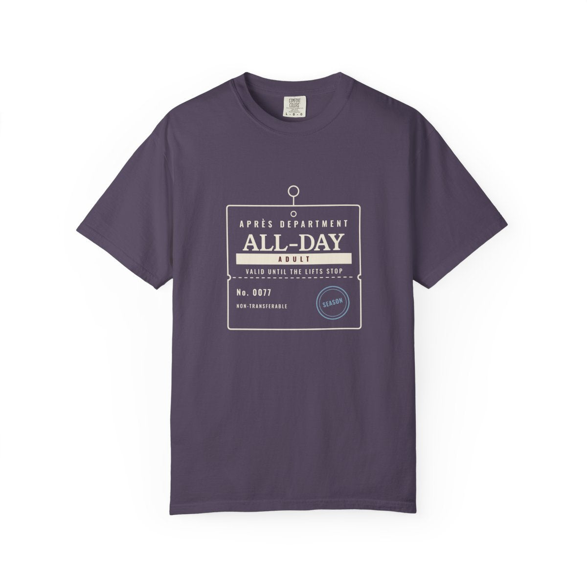 Lift Ticket Tee in Wine, front view