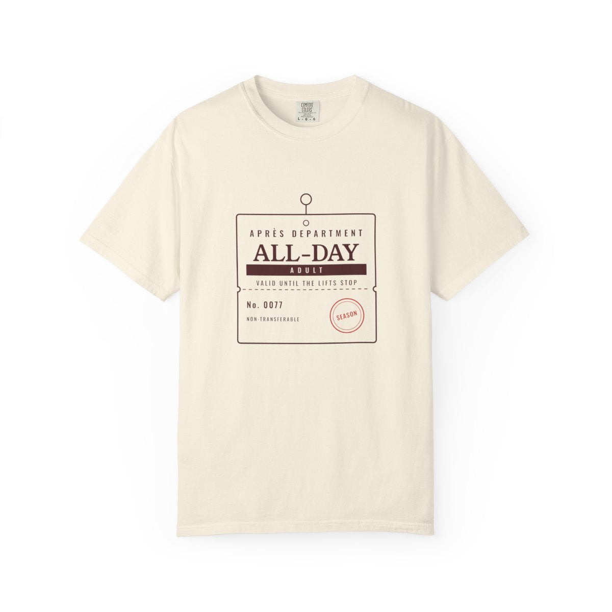 Lift Ticket Tee in Ivory, front view