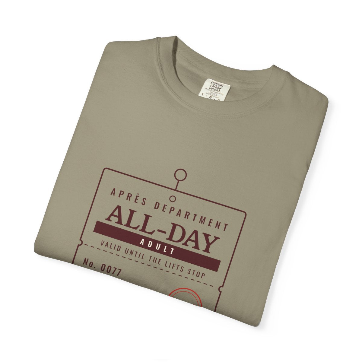 Lift Ticket Tee in Sandstone, folded