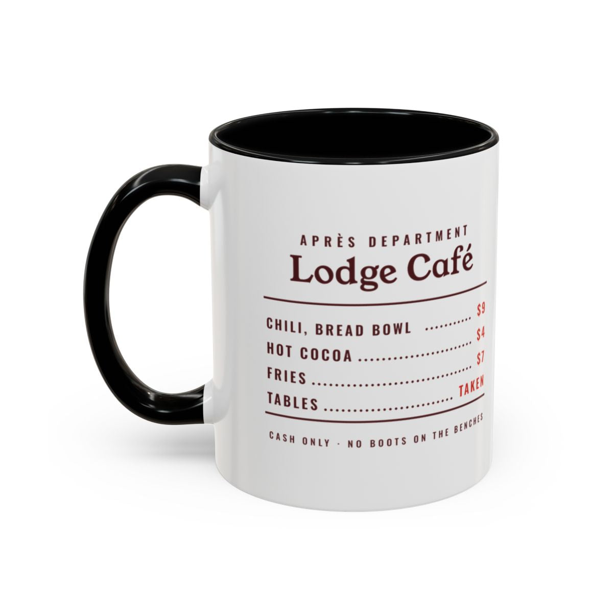 Lodge Café Mug in Black, left side