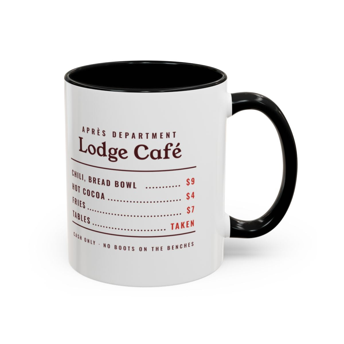 Lodge Café Mug in Black, right side