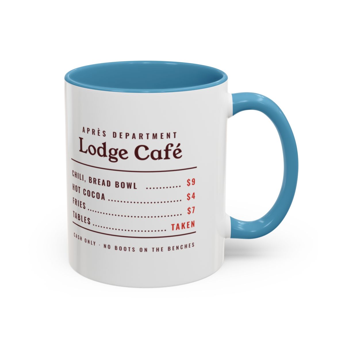 Lodge Café Mug in Light Blue, right side
