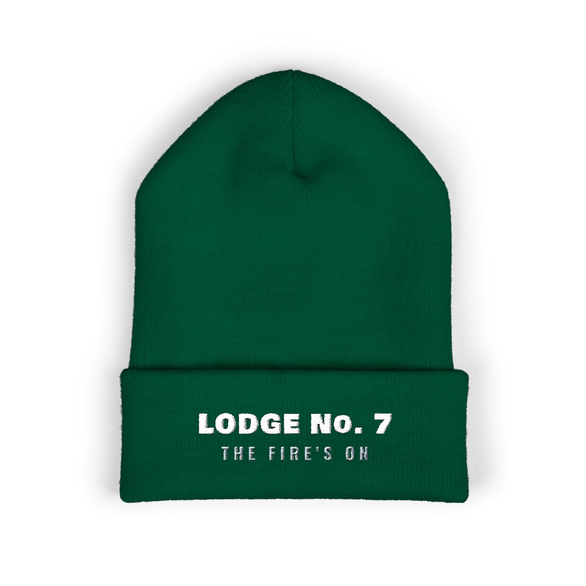 Lodge No. 7 Beanie in Spruce, front view