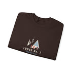 Lodge No. 7 Crewneck in Dark Chocolate, folded