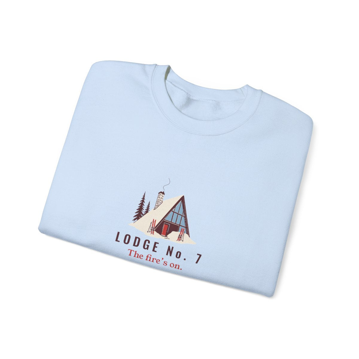 Lodge No. 7 Crewneck in Light Blue, folded
