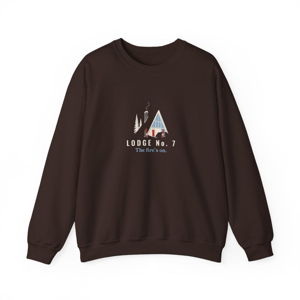 Lodge No. 7 Crewneck in Dark Chocolate, front view