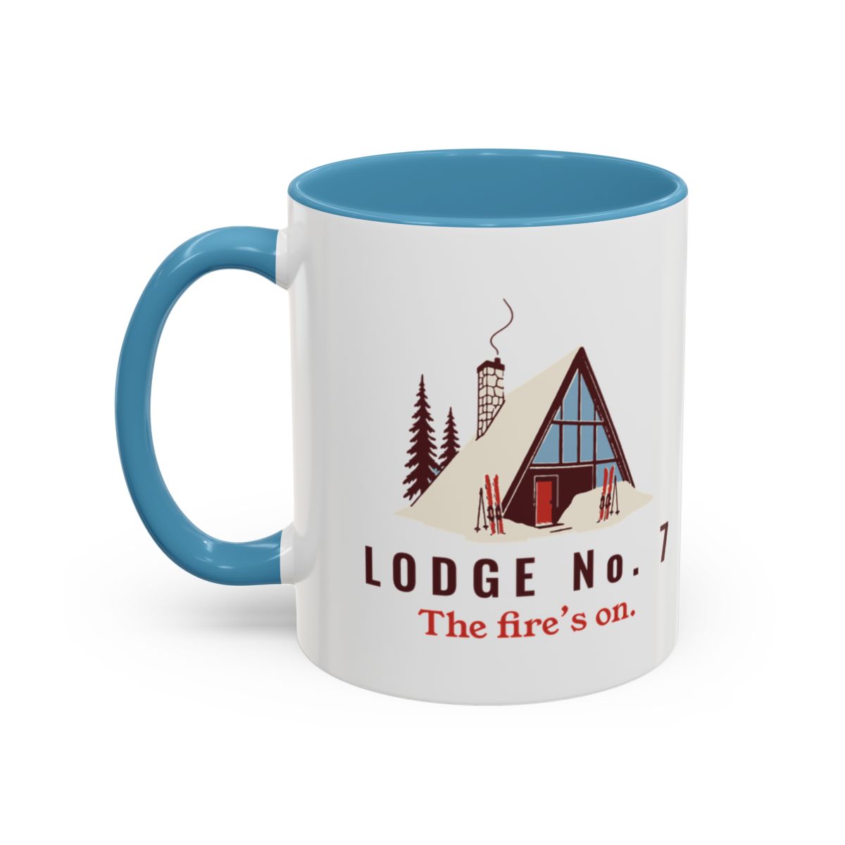 Lodge No. 7 Mug in Light Blue, left side