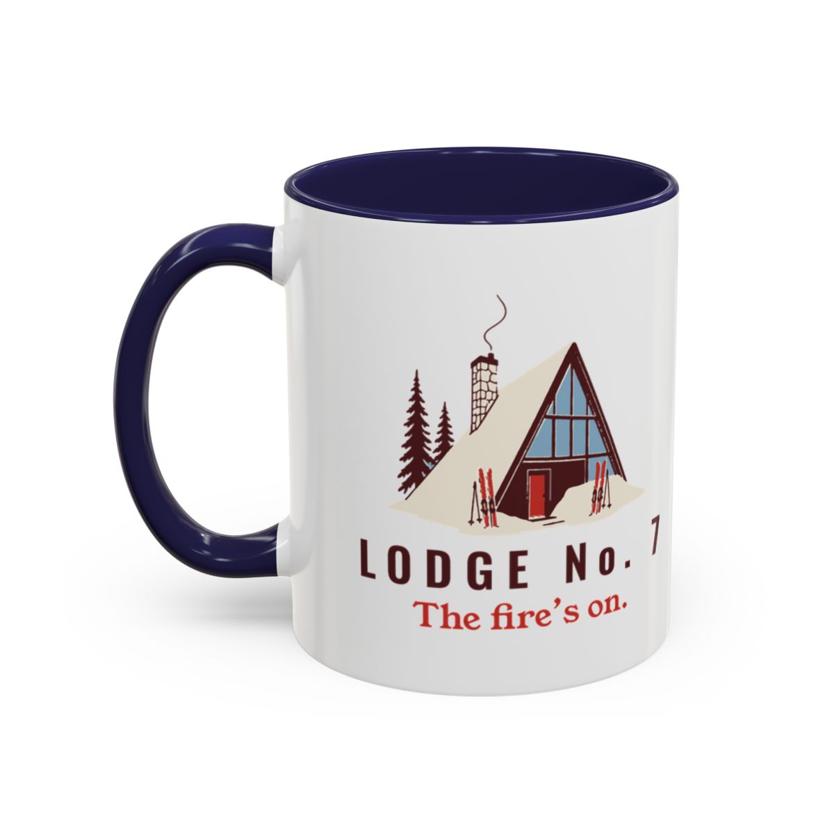 Lodge No. 7 Mug in Navy, left side