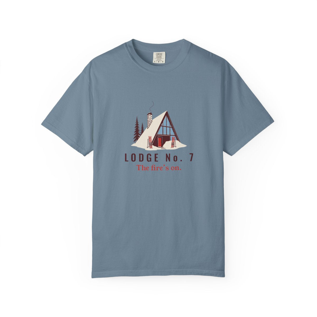 Lodge No. 7 Tee in Ice Blue, front view