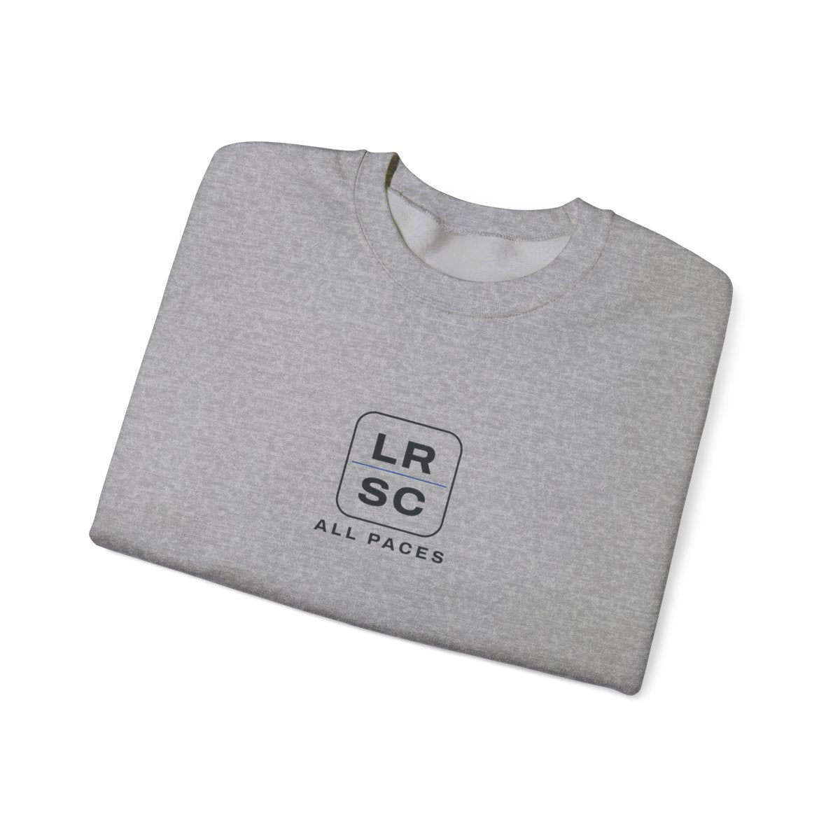 LRSC Monogram Crewneck in Sport Grey, folded
