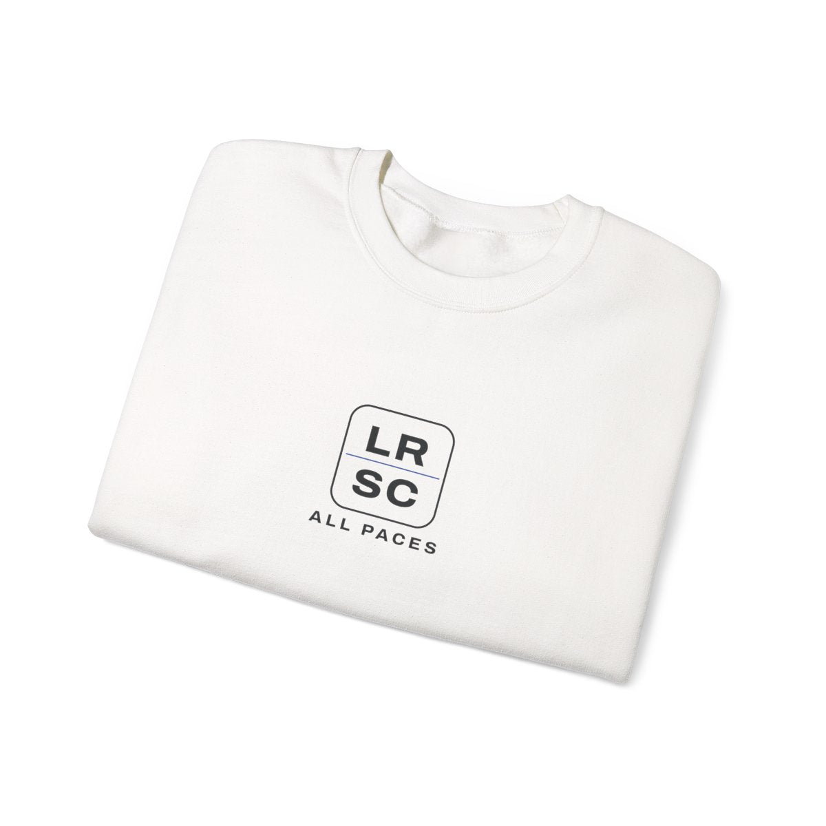 LRSC Monogram Crewneck in White, folded