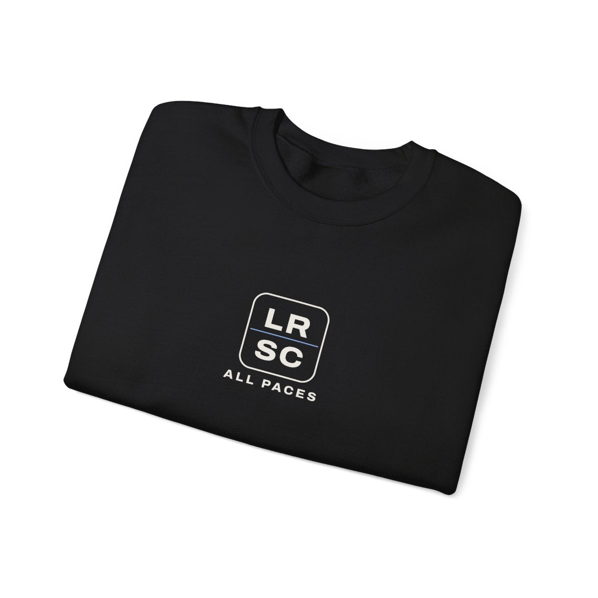 LRSC Monogram Crewneck in Black, folded