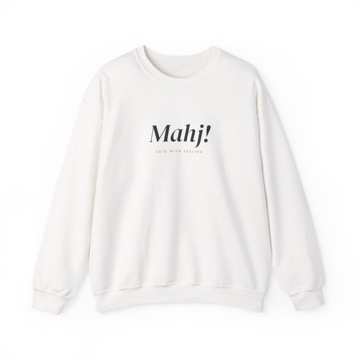 Mahj! Crewneck in White, front view