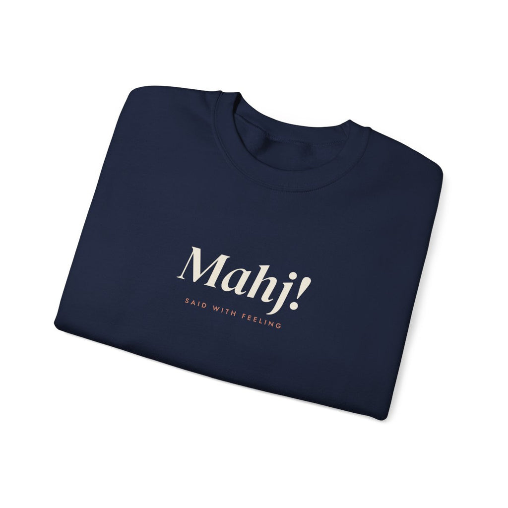 Mahj! Crewneck in Navy, folded