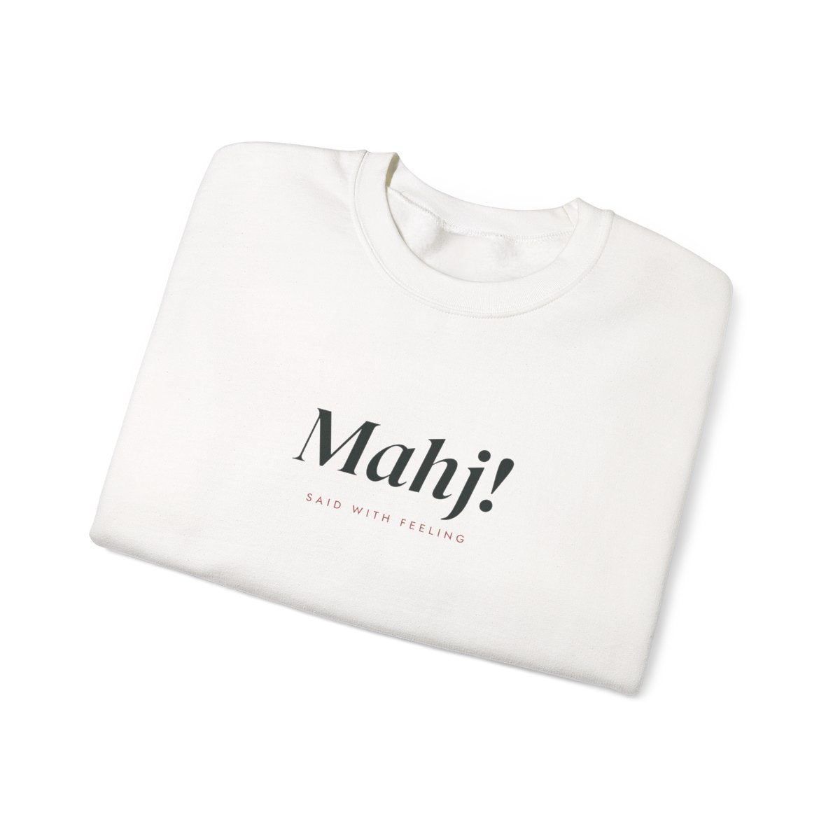 Mahj! Crewneck in White, folded