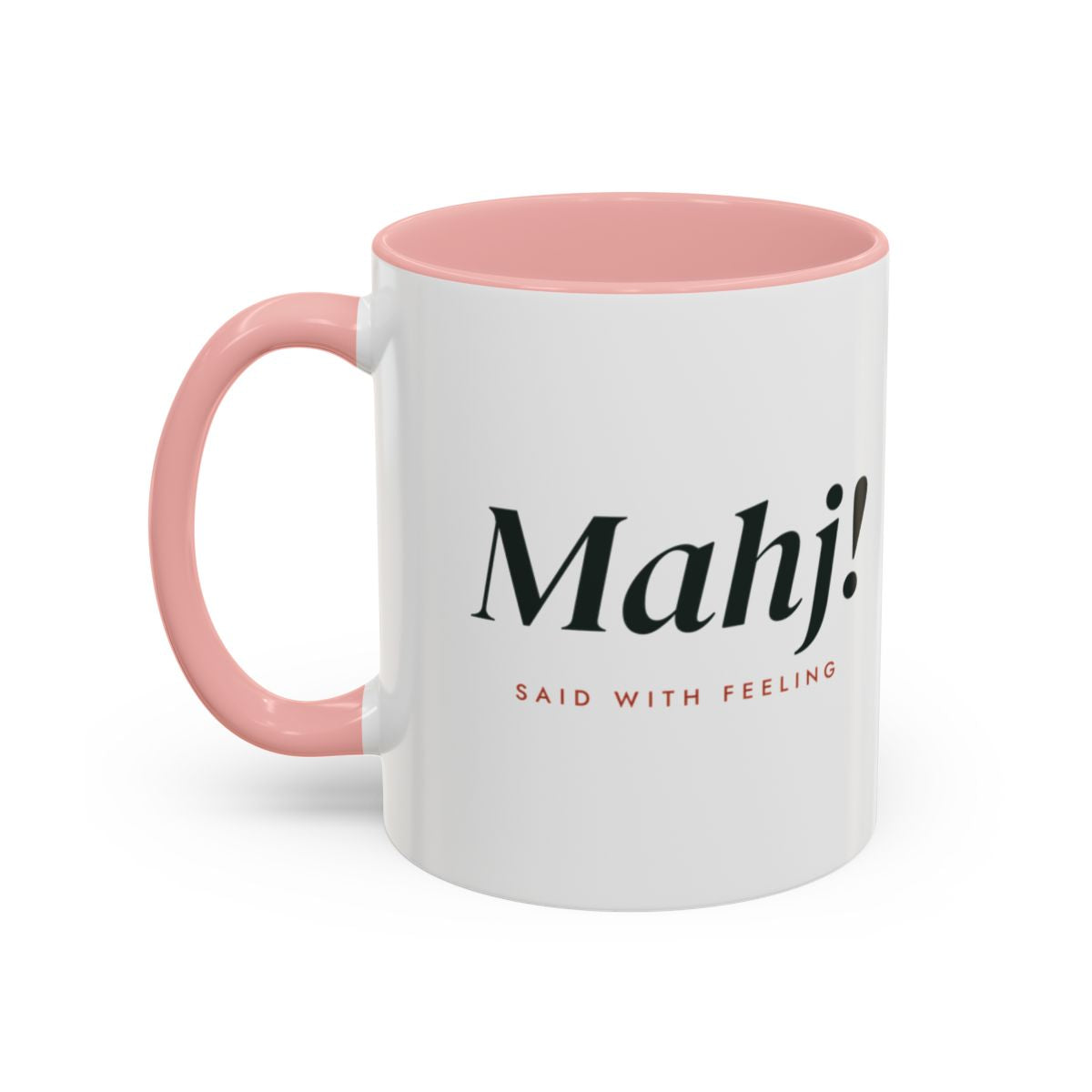 Mahj! Mug in Pink, left side