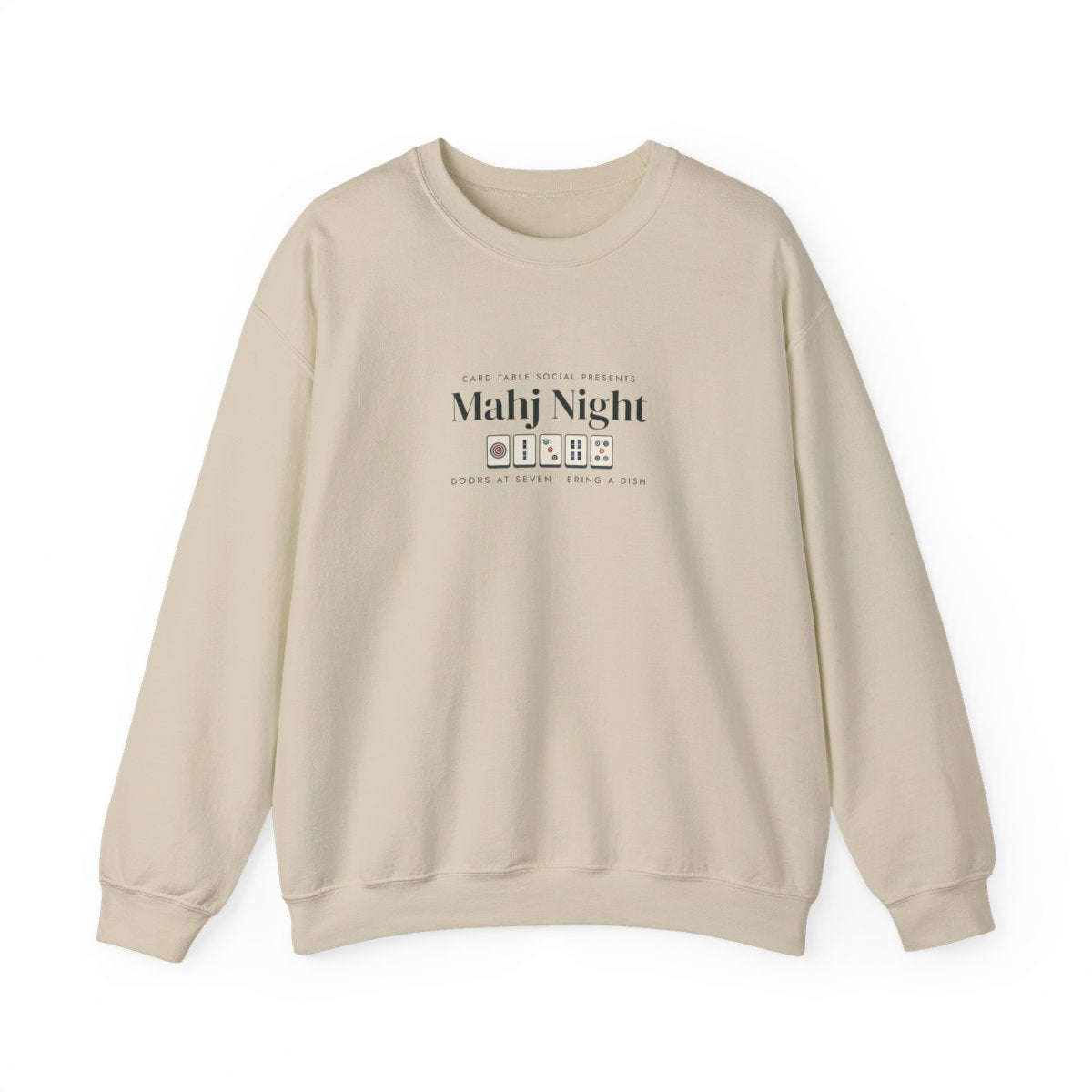 Mahj Night Crewneck in Sand, front view