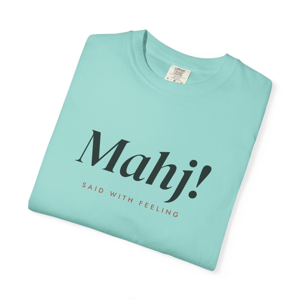 Mahj! Tee in Chalky Mint, folded