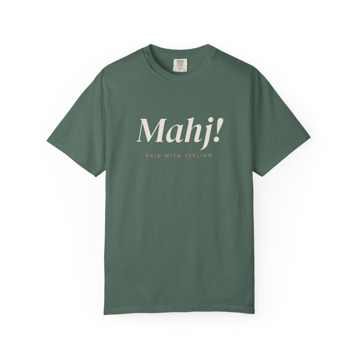 Mahj! Tee in Blue Spruce, front view