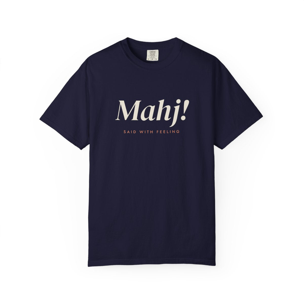 Mahj! Tee in True Navy, front view