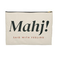 Mahj! Zip Pouch in Black zipper, front view