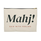 Mahj! Zip Pouch in Black zipper, front view