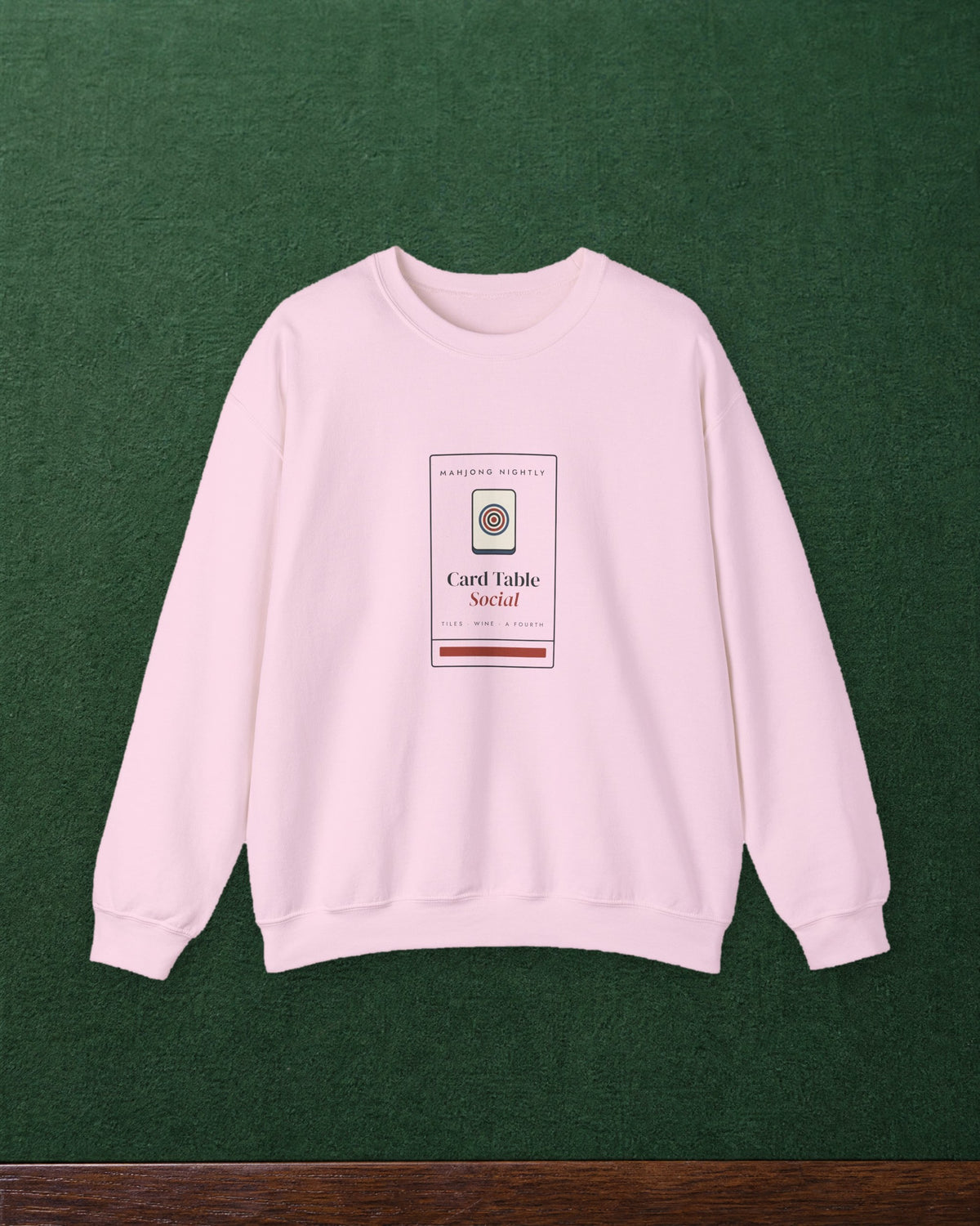 Game Night Matchbook Crewneck in Light Pink, styled