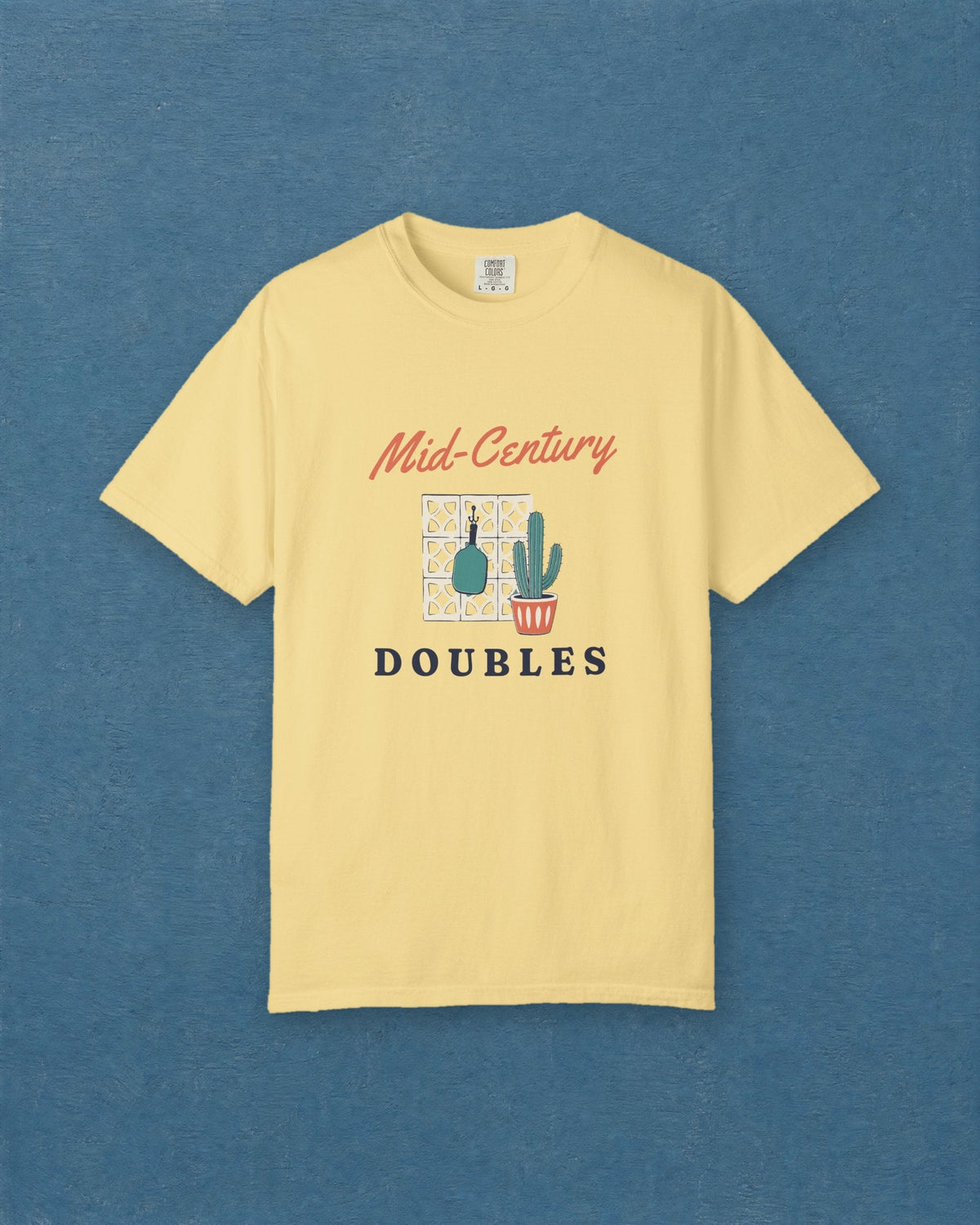 Mid-Century Doubles Tee in Butter, styled