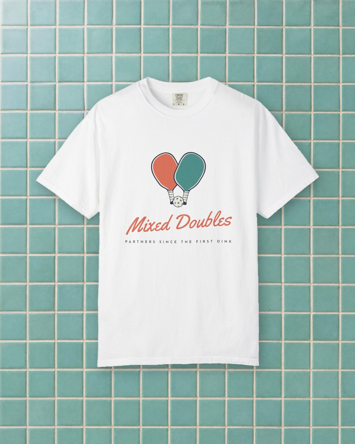 Mixed Doubles Tee in White, styled