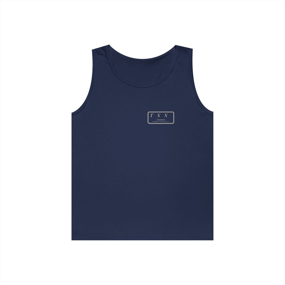 Monogram Shield Tank in Navy, front view