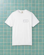 Monogram Shield Tee in White, styled
