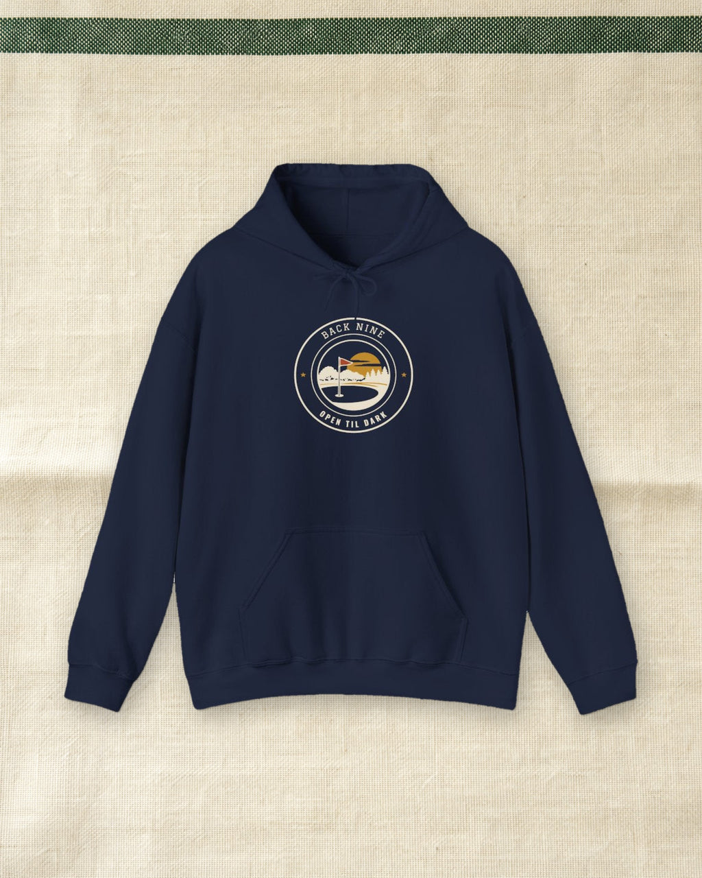 Back Nine Hoodie in Navy, styled