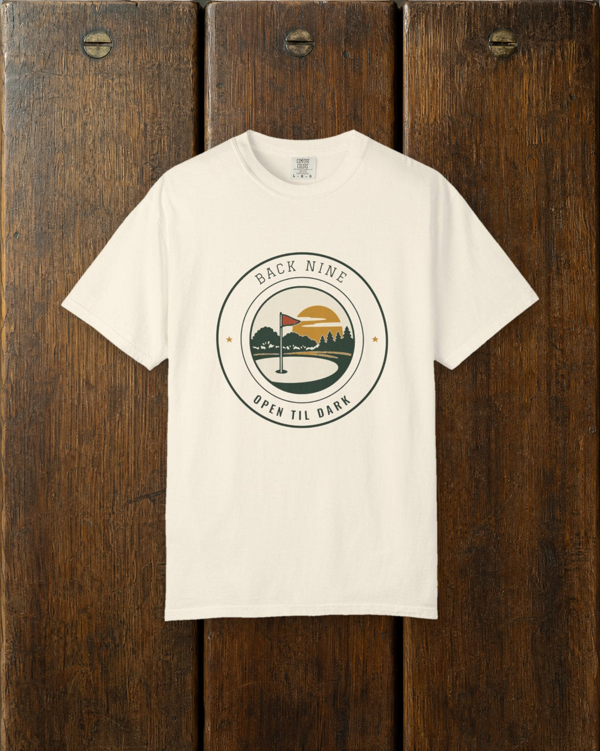 Back Nine Tee in Ivory, styled