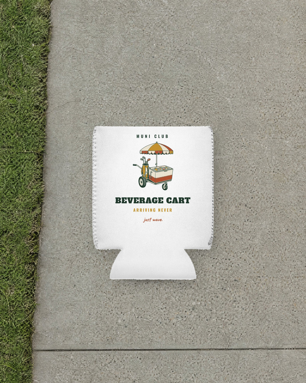 Beverage Cart Can Cooler in White, styled