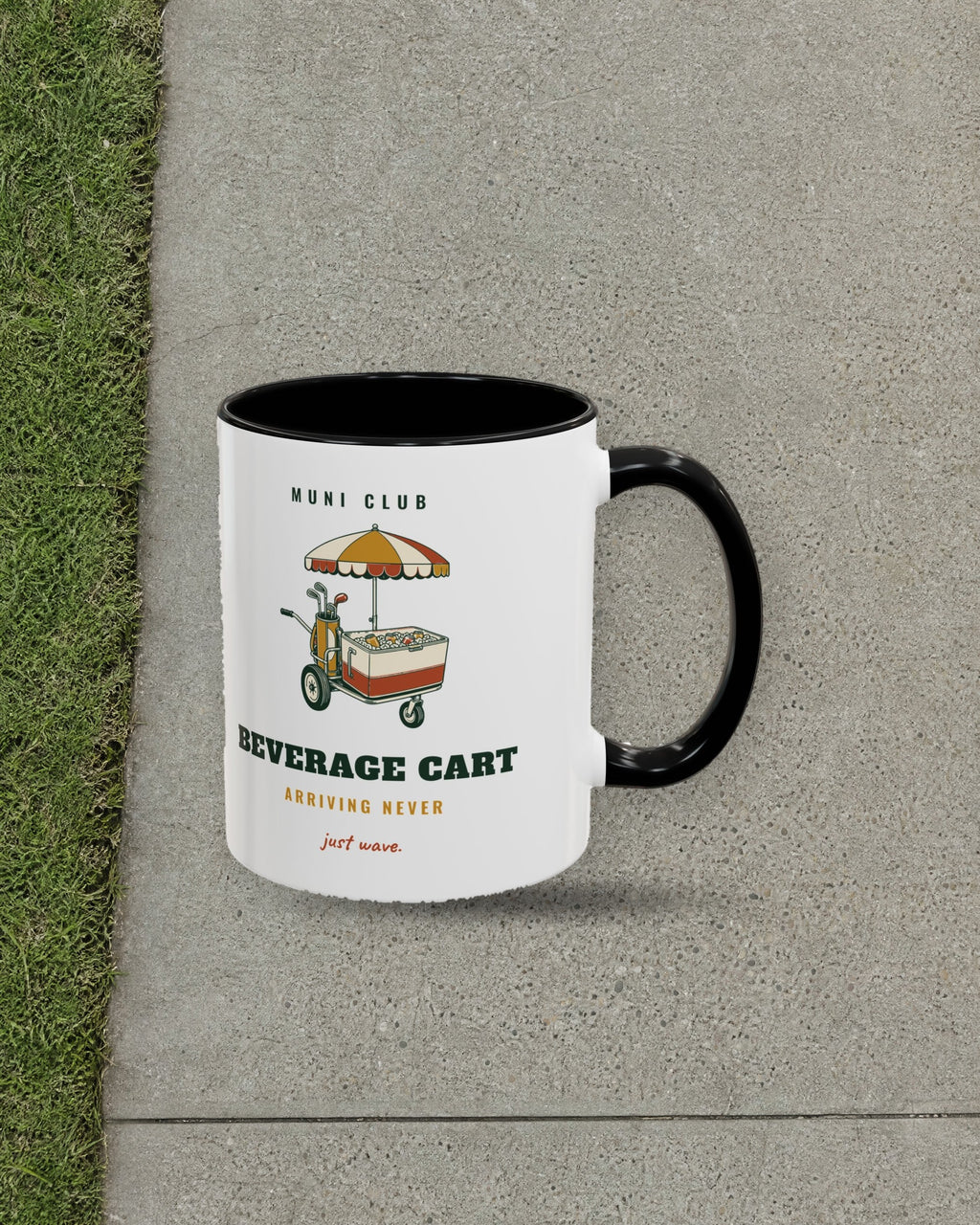 Beverage Cart Mug in Black, styled
