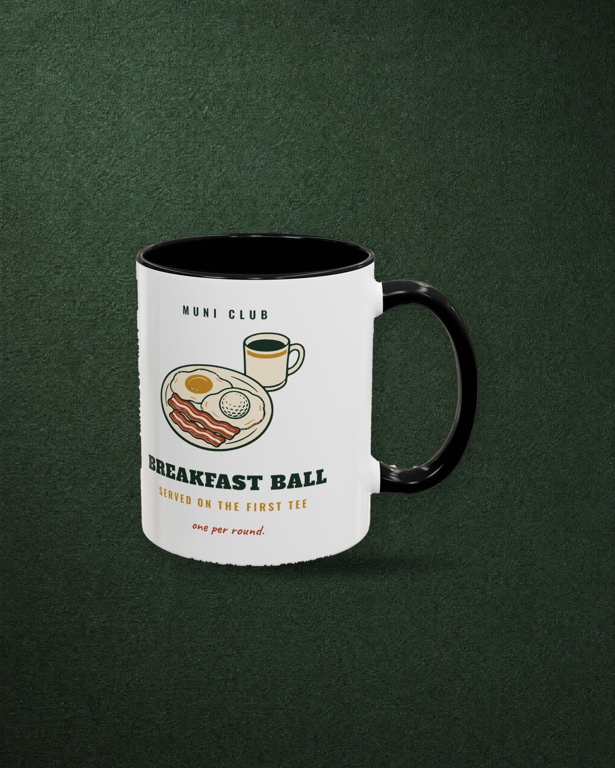 Breakfast Ball Mug in Black, styled