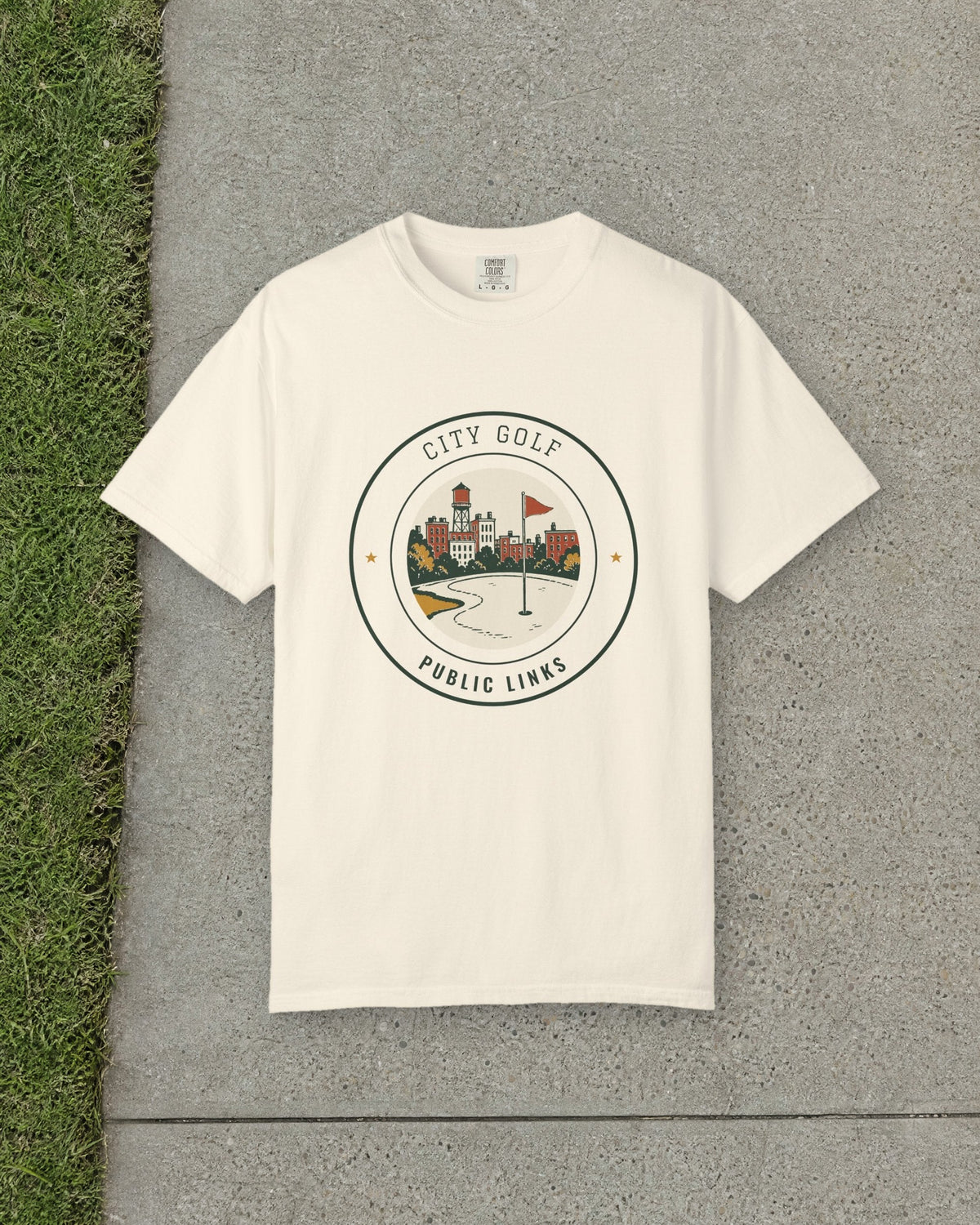 City Golf Tee in Ivory, styled