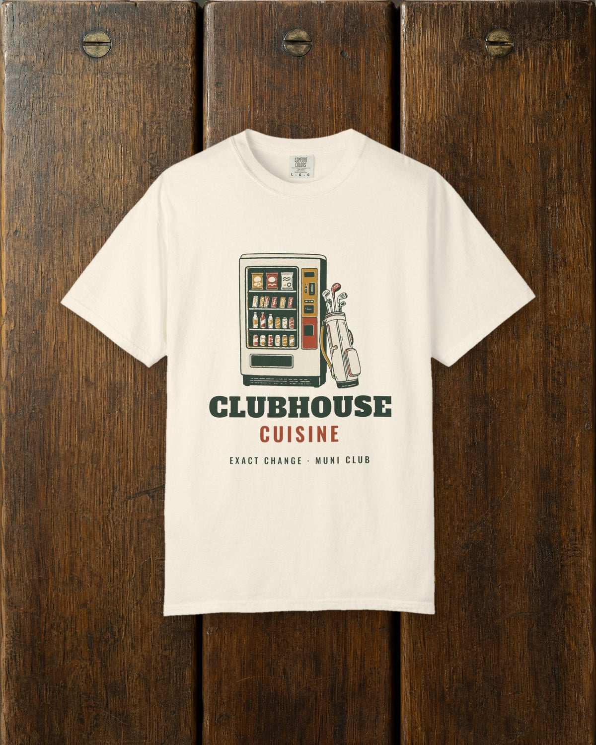 Clubhouse Cuisine Tee in Ivory, styled