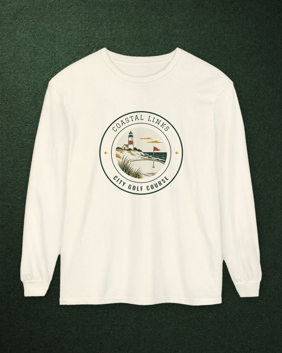 Coastal Links Long Sleeve Tee in Ivory, styled